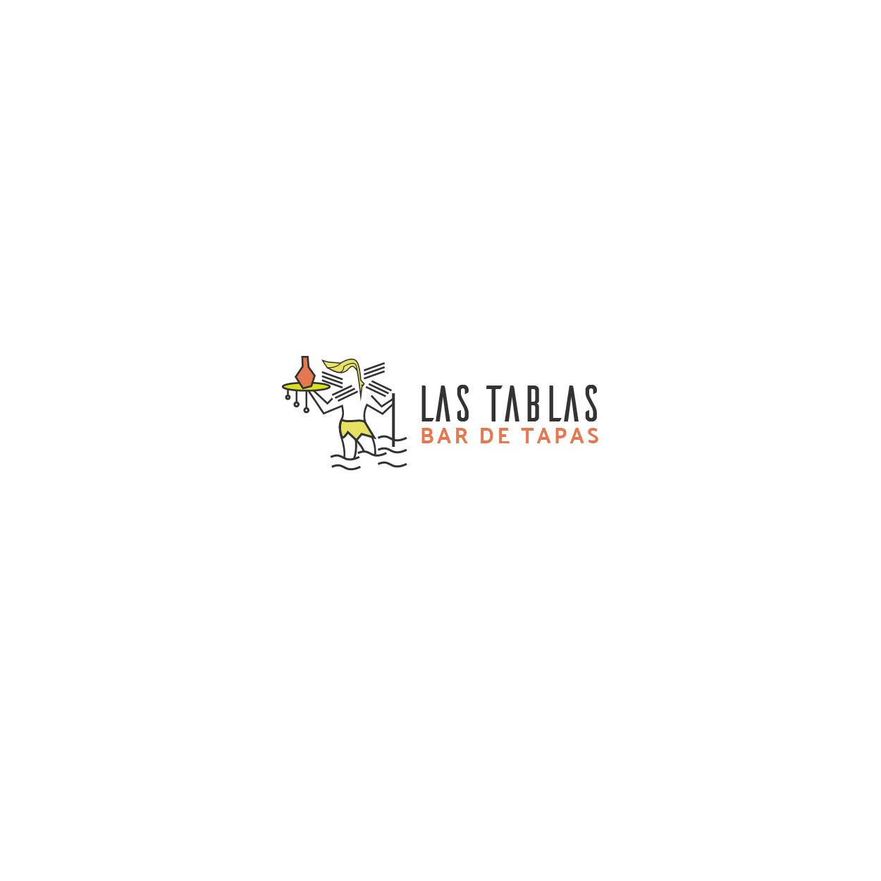 Black and White and Yellow Restaurant Logo - Professional, Modern, Restaurant Logo Design for Las Tablas Bar de ...