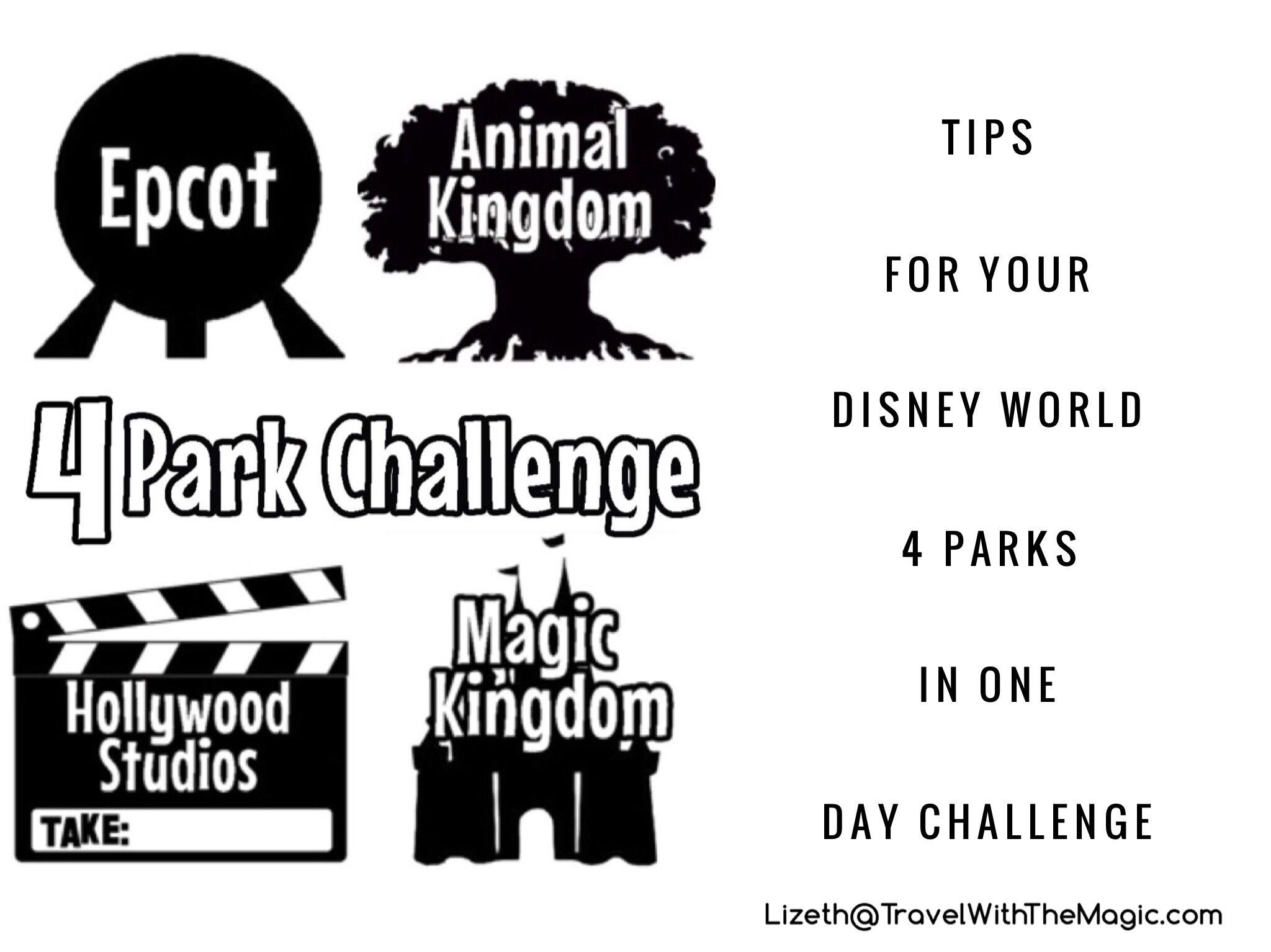 4 Disney Park Logo - Tips for Your Disney World 4 Parks in ONE Day Challenge