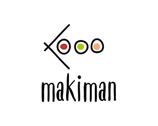 Black and White and Yellow Restaurant Logo - Makiman logo design: sushi, sashimi, maki rolls, restaurant ...