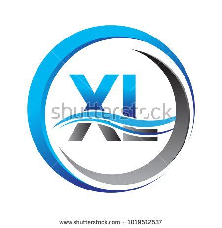 XL Company Logo - initial letter logo XL company name blue and grey color on circle