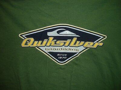 XL Company Logo - VINTAGE QUICKSILVER BOARDING Company Logo T Shirt XL Made in USA