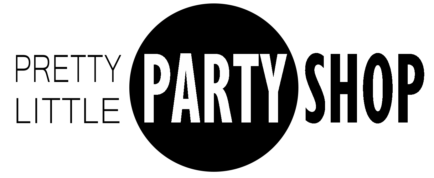 Party Black and White Logo - Pretty Little Party Shop | Stylish Party Supplies for Modern Parties.