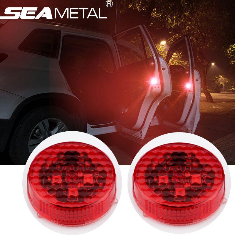 Signal Auto Logo - 4PC Car LED Light Door Logo Anti Collision Warning Magnetic Flashing