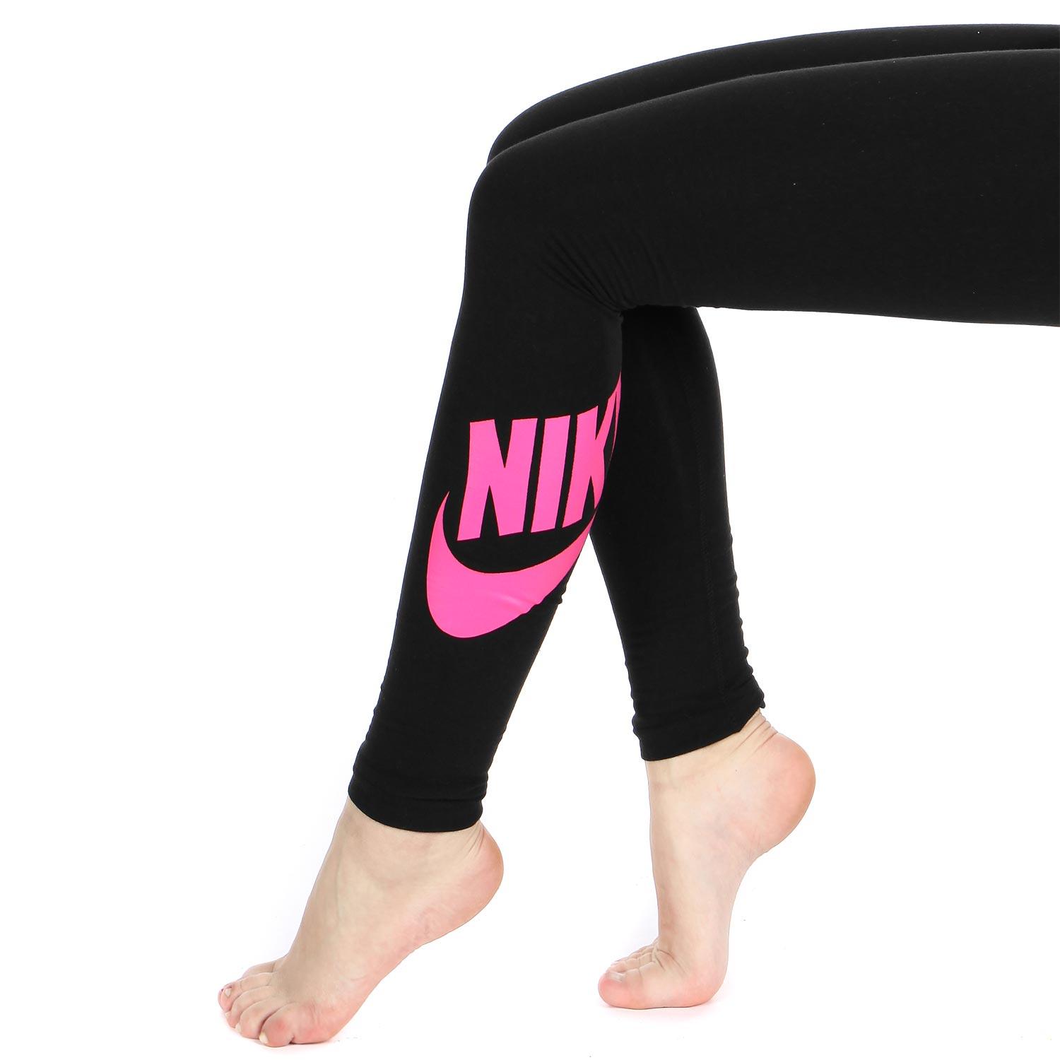 Pink and Black Nike Logo - Nike Leg A See Logo W leggings black pink