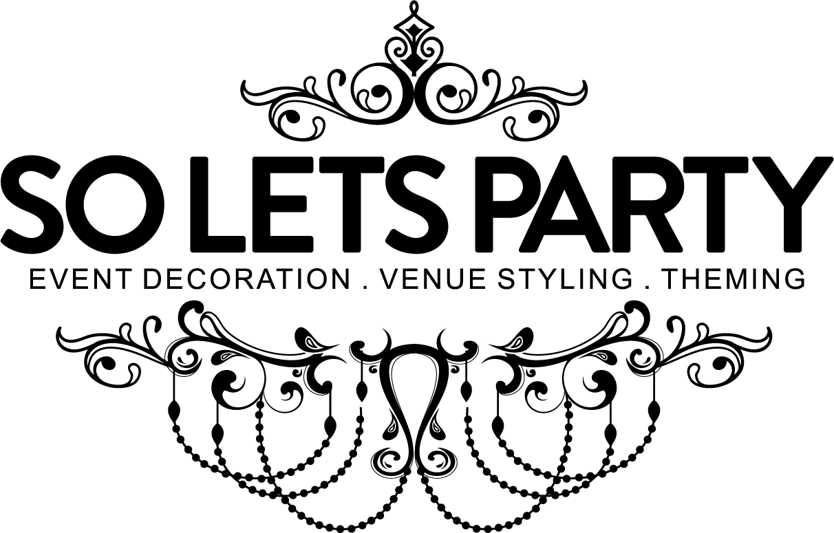 Party Black and White Logo - Event Decor - Venue Dressing - So Lets Party