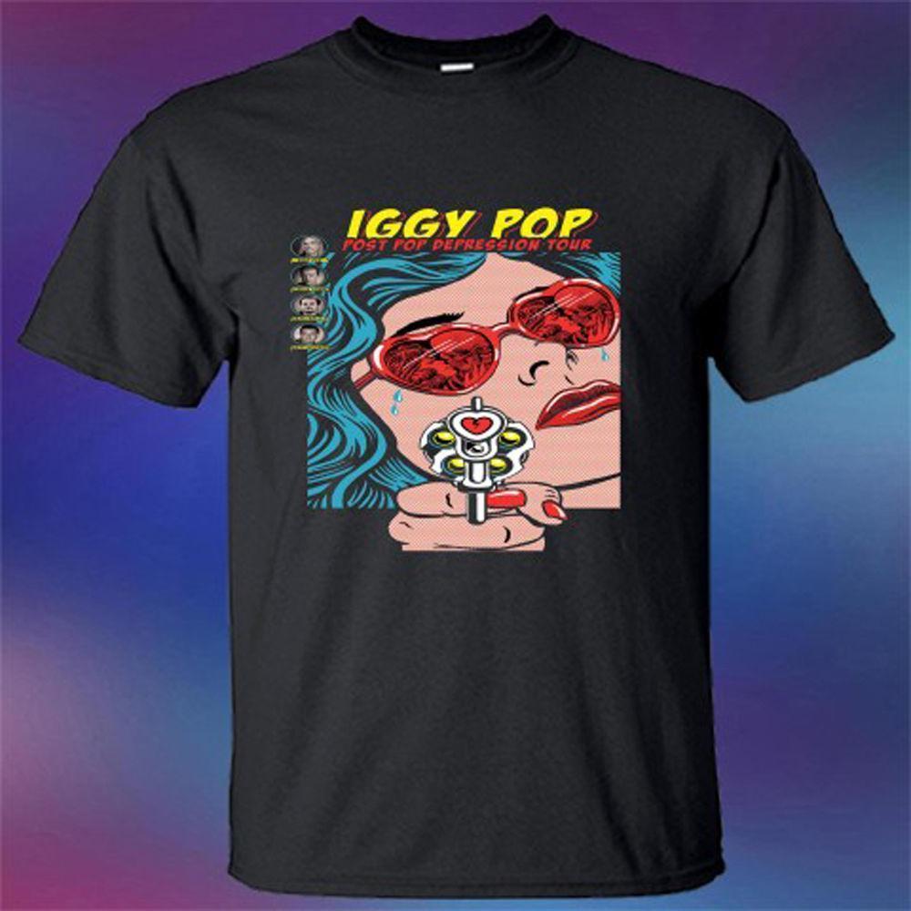 Famous Musician Logo - New Iggy Pop Tour Concert Famous Musician Logo Mens Black T Shirt ...
