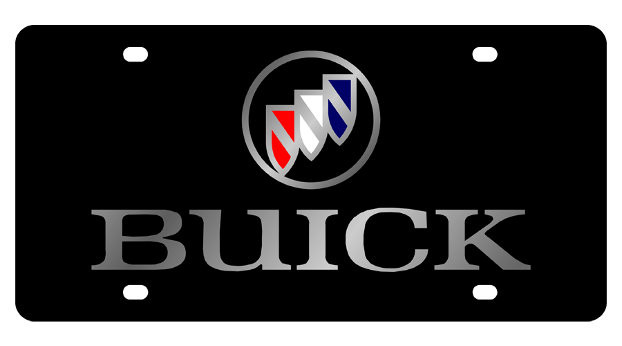 Black Buick Logo - Buick Logo Black Acrylic License Plate | Auto Gear Direct