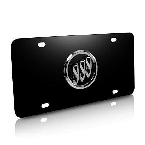 Black Buick Logo - Amazon.com: Buick Chrome 3D Logo on Black Stainless Steel License ...