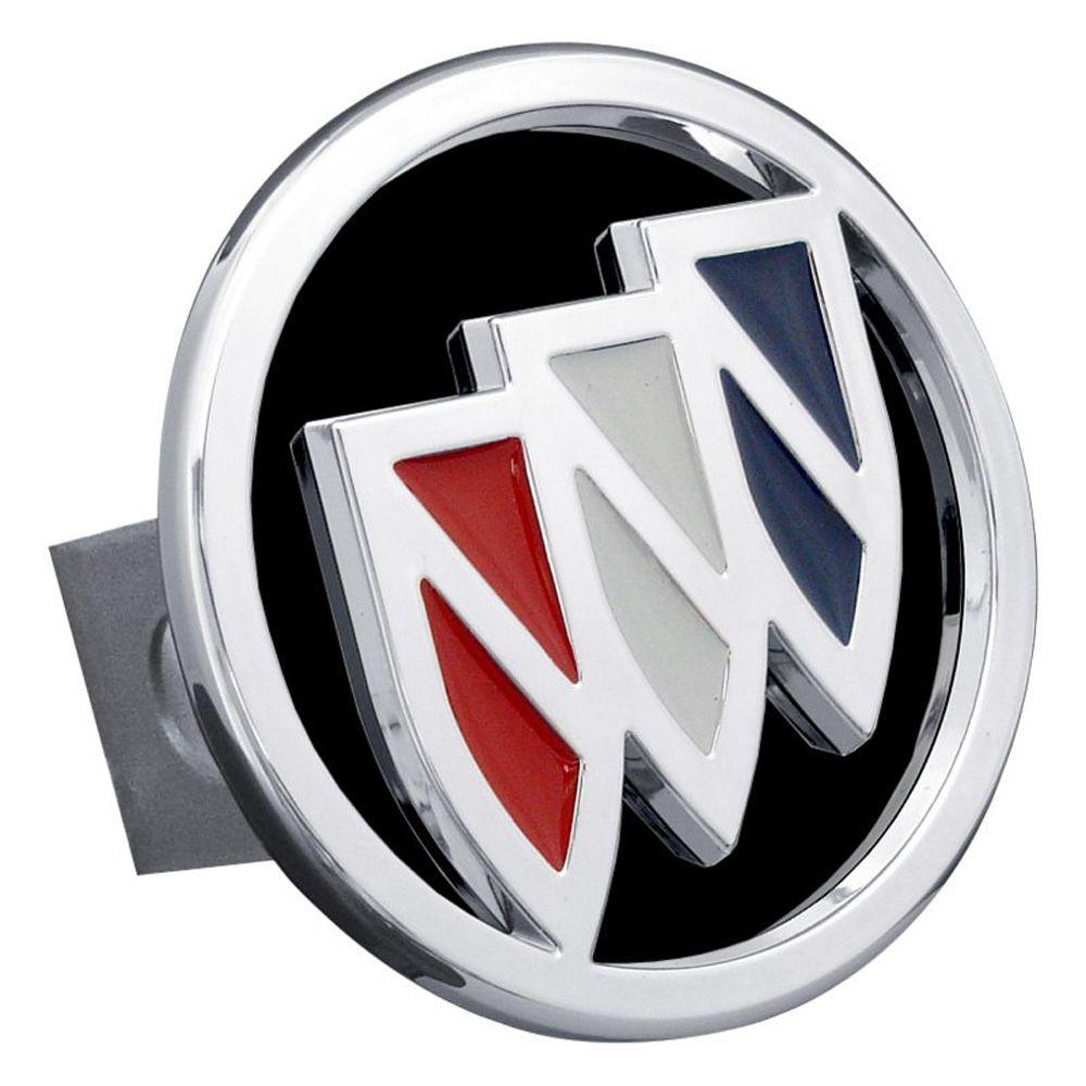 Black Buick Logo - Chrome Tri Color Buick Logo Black Fill Stainless Steel Hitch Plug