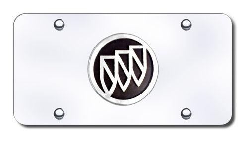 Black Buick Logo - Buick Chrome License Plate with Black Buick Logo | ShopSAR.com