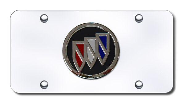 Black Buick Logo - 3D Chrome Black & Colored Buick Logo Stainless Steel License Plate