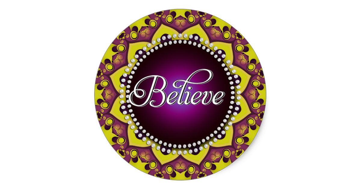 Purple Yellow Circle Logo - Believe : Inspire : Purple Yellow Mandala Circle Classic Round ...