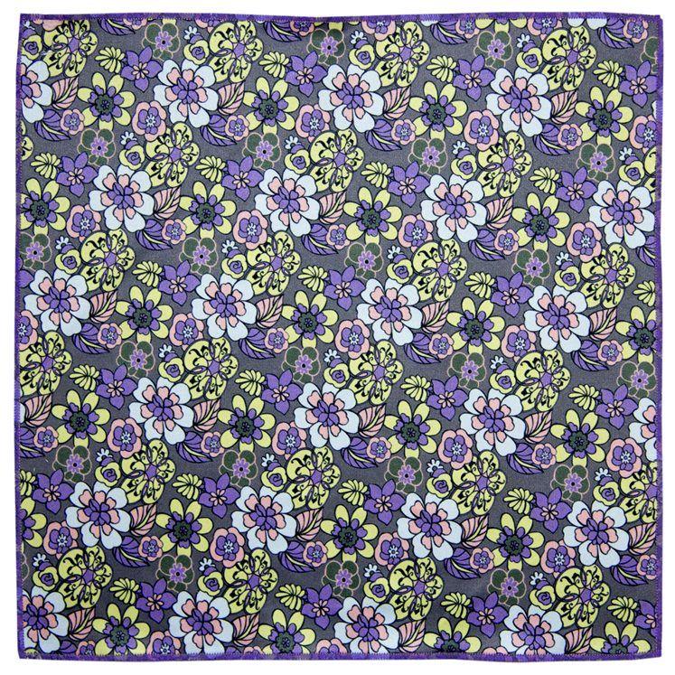 Plain Floral Logo - Floral Logo Microfiber Pocket Square | Gresham Blake