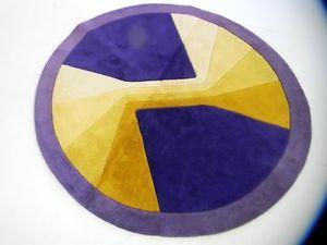 Purple Yellow Circle Logo - 70's round purple yellow op art Mid Century Modern Vintage Shag art ...