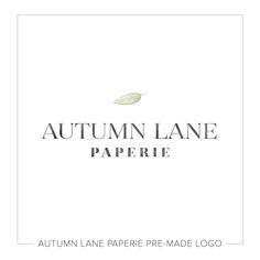 Plain Floral Logo - Plain Deep Blue Watercolor Text Logo J80 | Premade Logos - Autumn ...