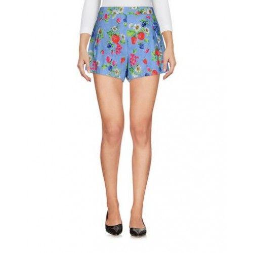 Plain Floral Logo - 13095740SH LOVE MOSCHINO Shorts & Bermuda Sky blue plain weave/logo ...
