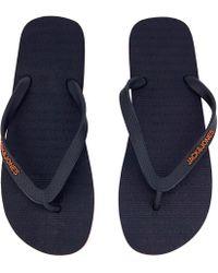 Plain Floral Logo - Blend Floral Logo Flip Flops in Blue for Men - Lyst