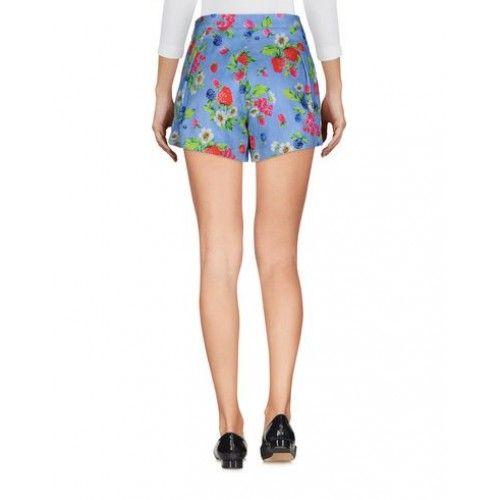 Plain Floral Logo - 13095740SH LOVE MOSCHINO Shorts & Bermuda Sky blue plain weave/logo ...