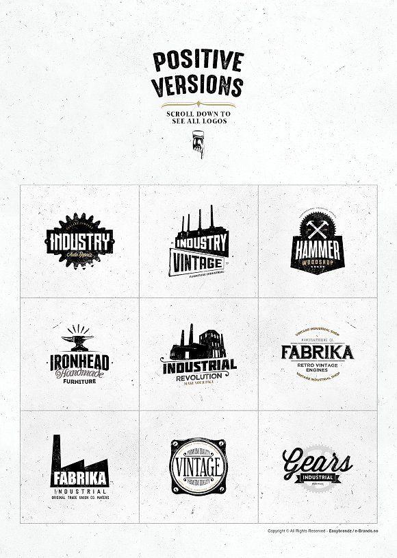 Industrial Logo - Vintage Industrial Logos Template ~ Logo Templates ~ Creative Market