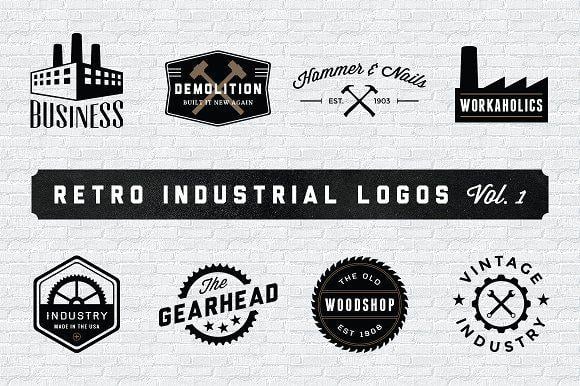 Industrial Logo - Retro Industrial Logos - Volume 1 ~ Logo Templates ~ Creative Market