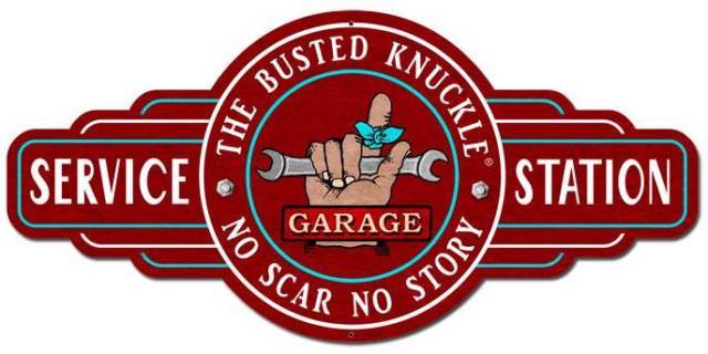 Busted Knuckle Garage Logo - Busted Knuckle Garage Bust070 Service Station Metal Sign | eBay