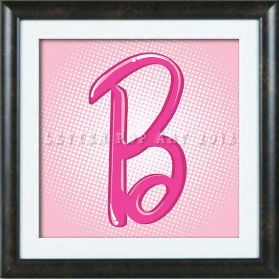 Barbie B Logo - Alphabet Pop Art Print Using Barbie Logo Letter B | Etsy