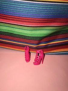 Barbie B Logo - Barbie Doll Mattel Pink High Heel Shoes Boots B Logo Bottom Open Toe ...
