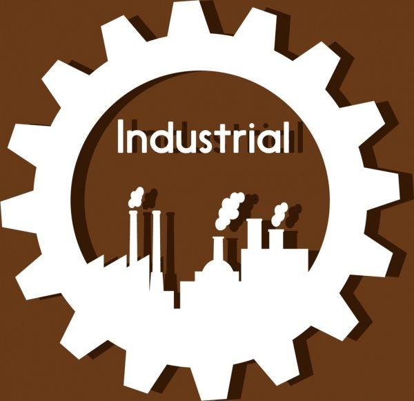 Industrial Logo - Industrial logo design gear and plant icons style Free vector