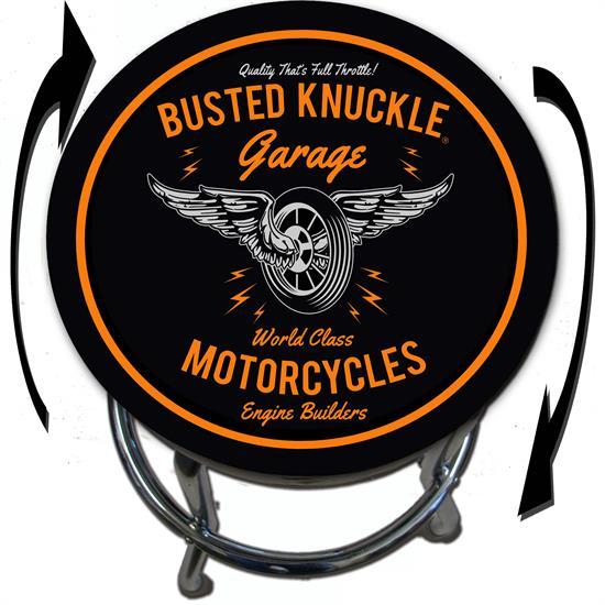 Busted Knuckle Garage Logo - Busted Knuckle Garage 09-BKG-86-MCV4 Cycle Wings Barstool