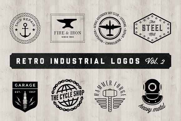 Industrial Logo - Retro Industrial Logos - Volume 2 ~ Logo Templates ~ Creative Market