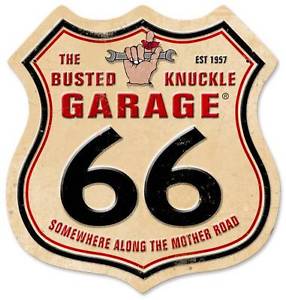 Busted Knuckle Garage Logo - Busted Knuckle Garage Mechanic Route 66 Metal Sign Man Cave Body ...