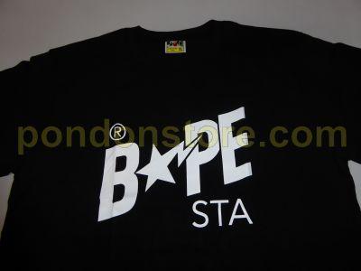 Bape Sta Logo - A BATHING APE : bape bapesta logo black tee [Pondon Store]