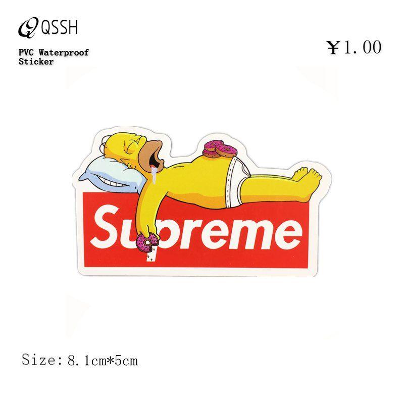 Cute Supreme Logo - USD 4.19 Single Simpsons waterproof cute cartoon suitcase stickers