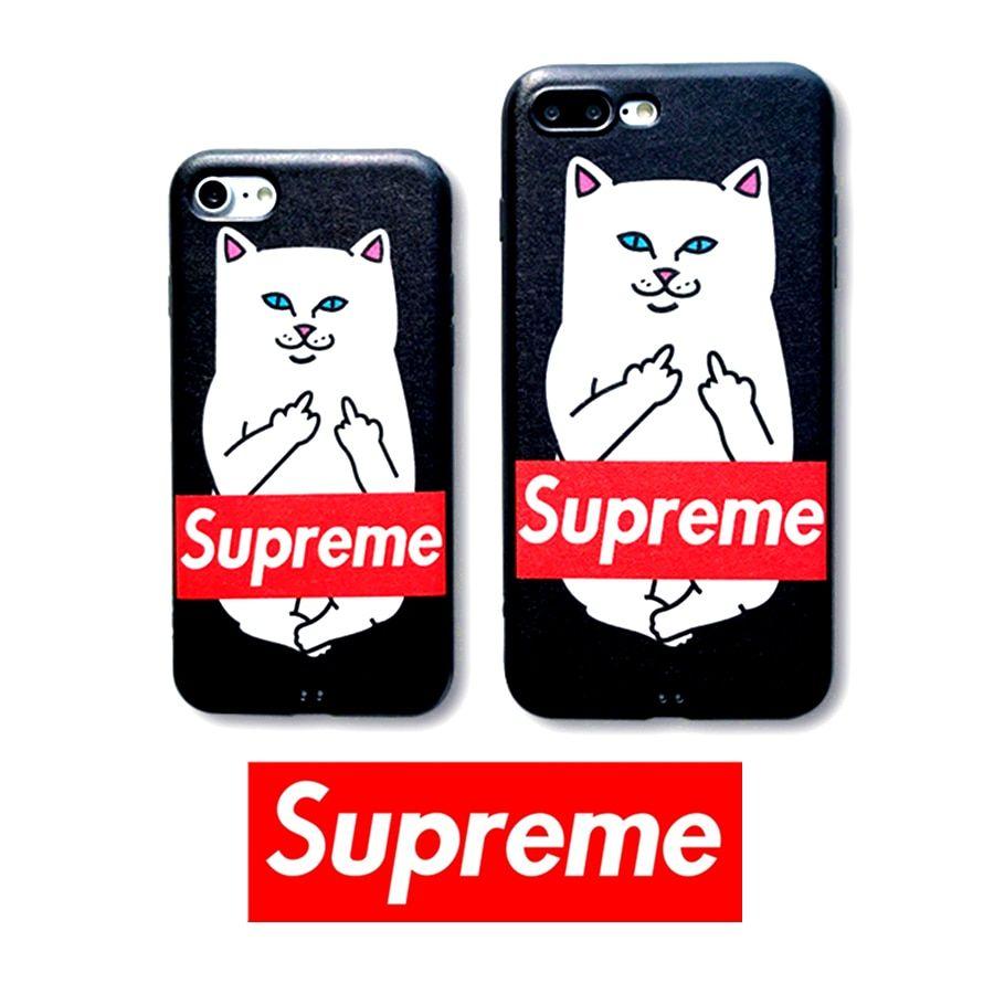 Cute Supreme Logo - Fashion Cool Supreme Weird Finger Cat Soft For iphone 7 case Cute ...