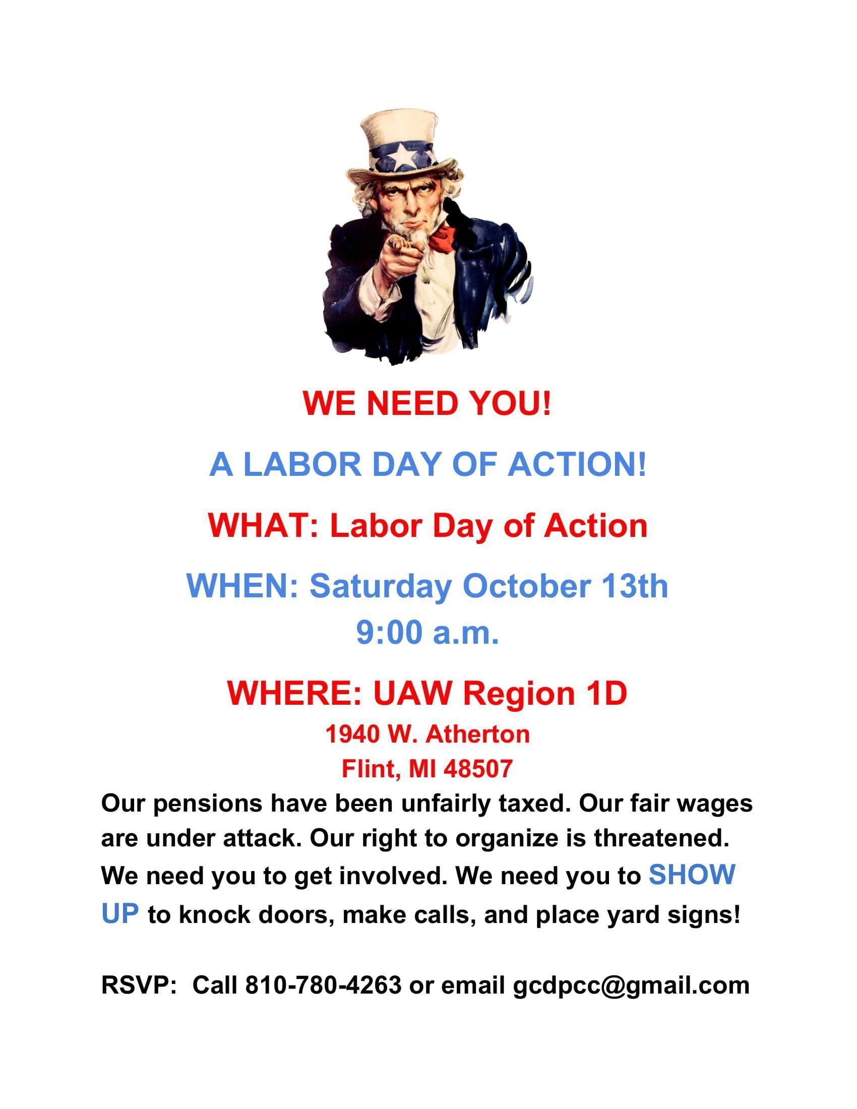 UAW Region 1D Logo - Flint Day of Action