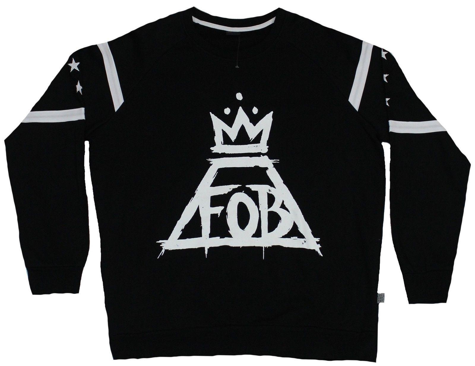 FOB Crown Logo - Fall Out Boy Fallout Mens Crewneck Sweatshirt - White Print FOB ...