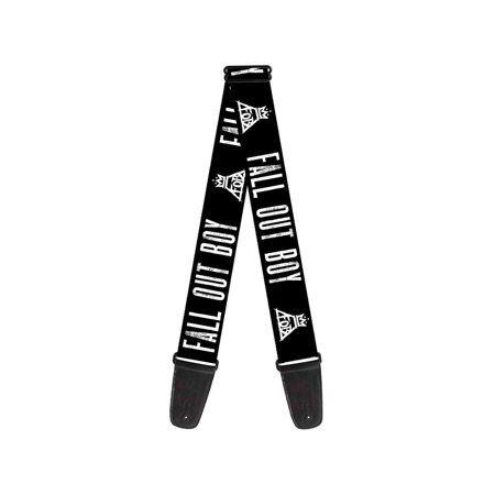 FOB Crown Logo - Fall Out Boy/Fob Crown Logo Black/White Guitar Strap - Walmart.com