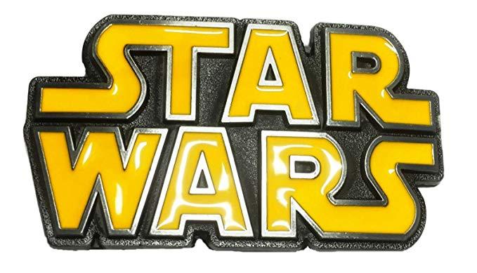 Buckle Clothing Logo - Star Wars Title Logo Metal Yellow Enamel Belt Buckle