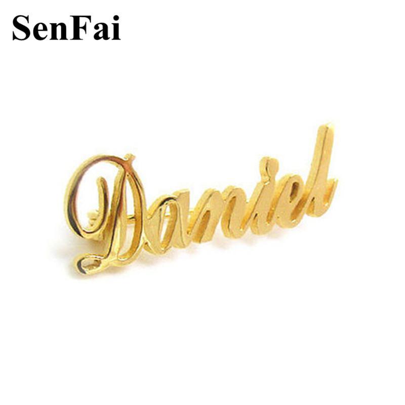 Buckle Clothing Logo - 2019 Customized Brooch For Women Men Gold Silver Name Brooches Pins ...