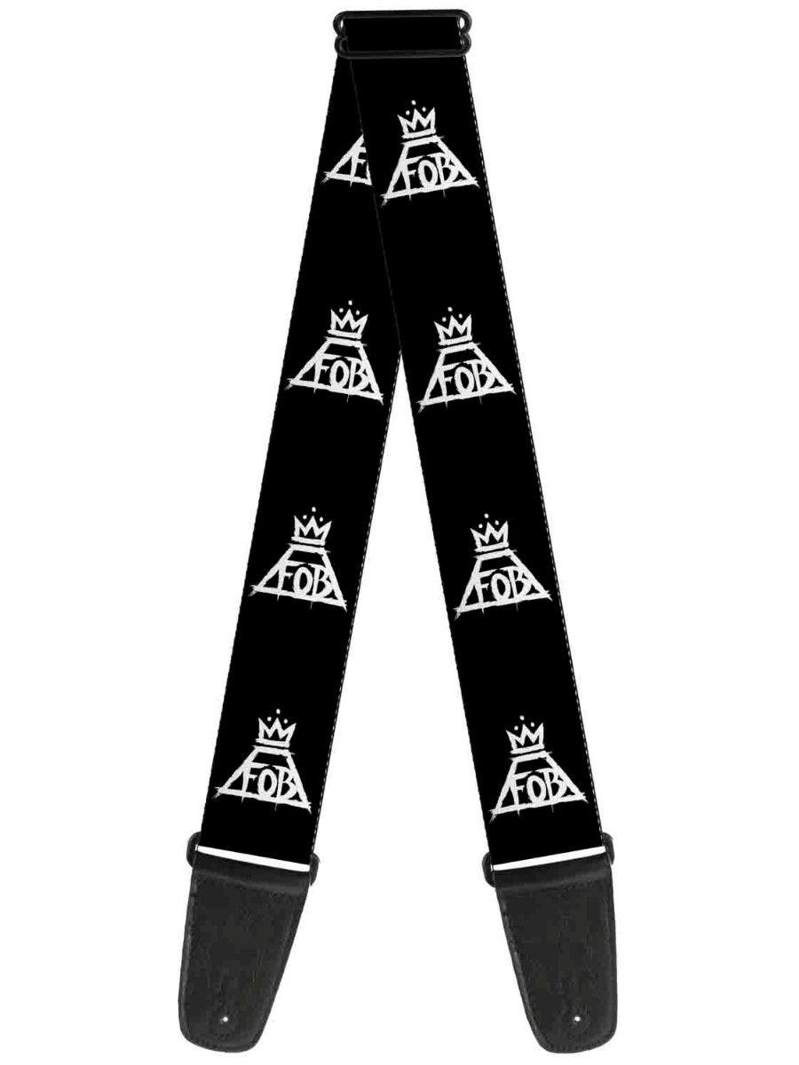 FOB Crown Logo - Fall Out Boy Pop Punk Band FOB Crown Logo Guitar Strap - Walmart.com