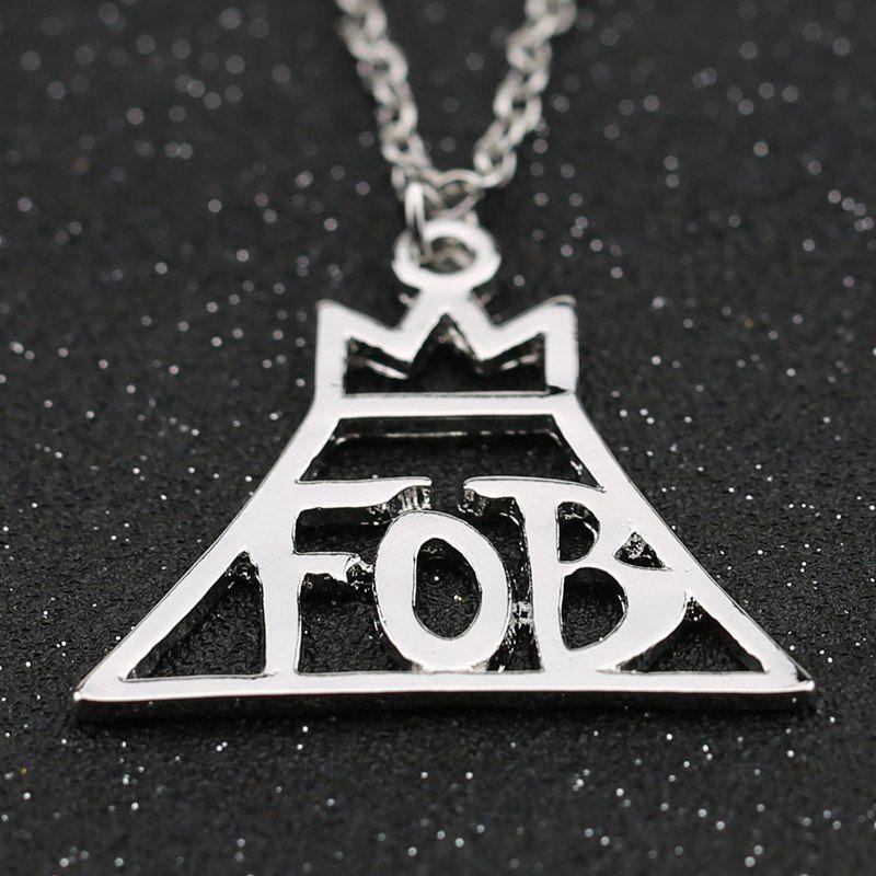 FOB Crown Logo - Fall Out Boy Necklace Rock Band FOB Letter Crown Logo Patrick Stump ...