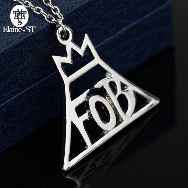 FOB Crown Logo - Free Shipping Rock Band FOB Letter Necklace Crown Logo Patrick Stump ...