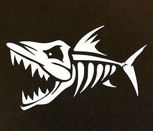 Scary Ford Logo - SKELETON FISH SCARY DECAL STICKER CAR TRUCK CHEVY FORD HONDA VW