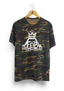 FOB Crown Logo - Fall Out Boy FOB Camo T Shirt Rock N Roll Crown Logo With Back Print