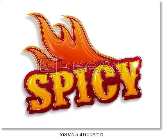 Spicy Logo - Free art print of Spicy icon. Glossy word spicy isolated on white