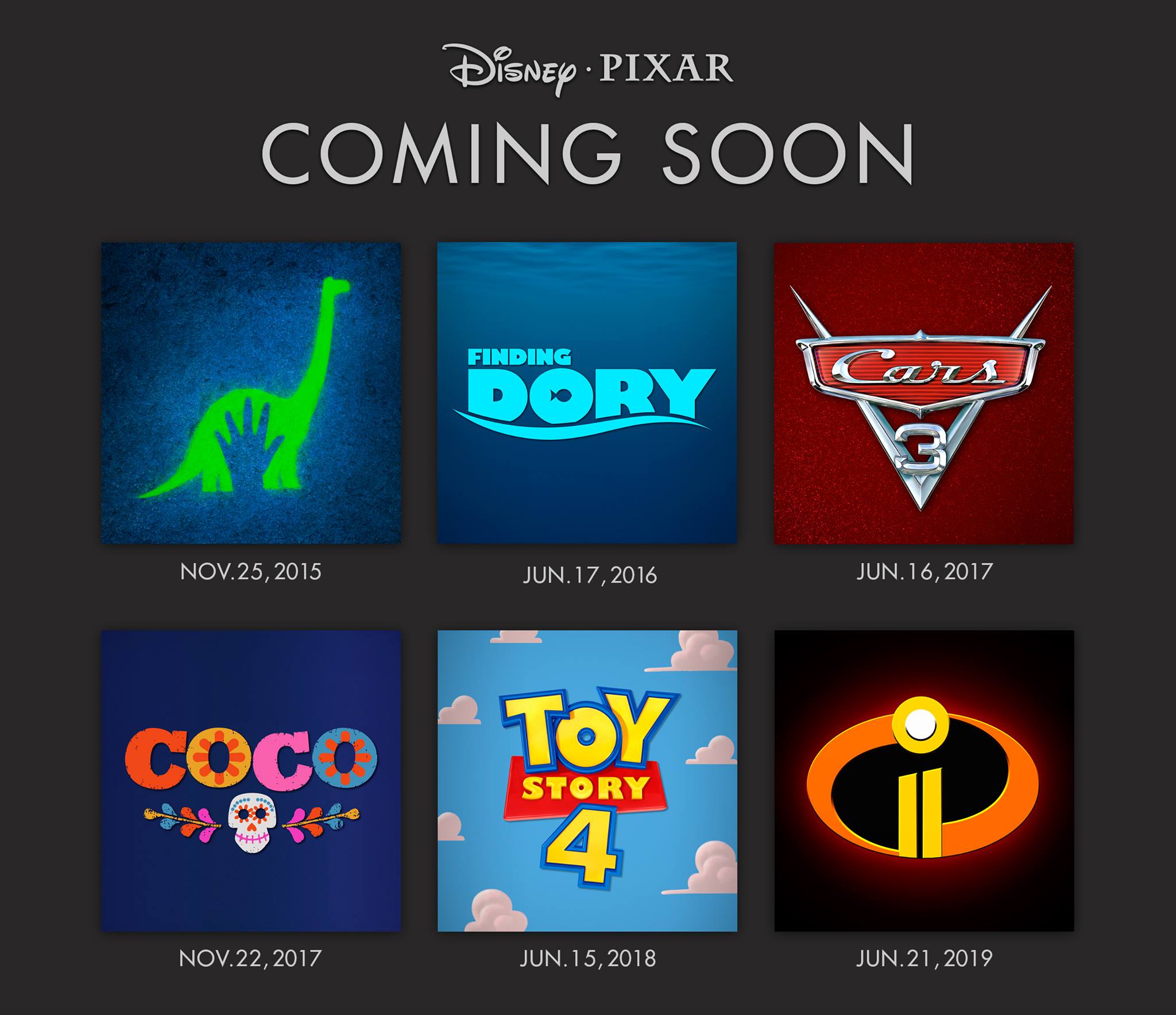 Toy Story 4 2017 Logo - Pixar Reveals Big Release Dates For Next Four Years Of Movies ...
