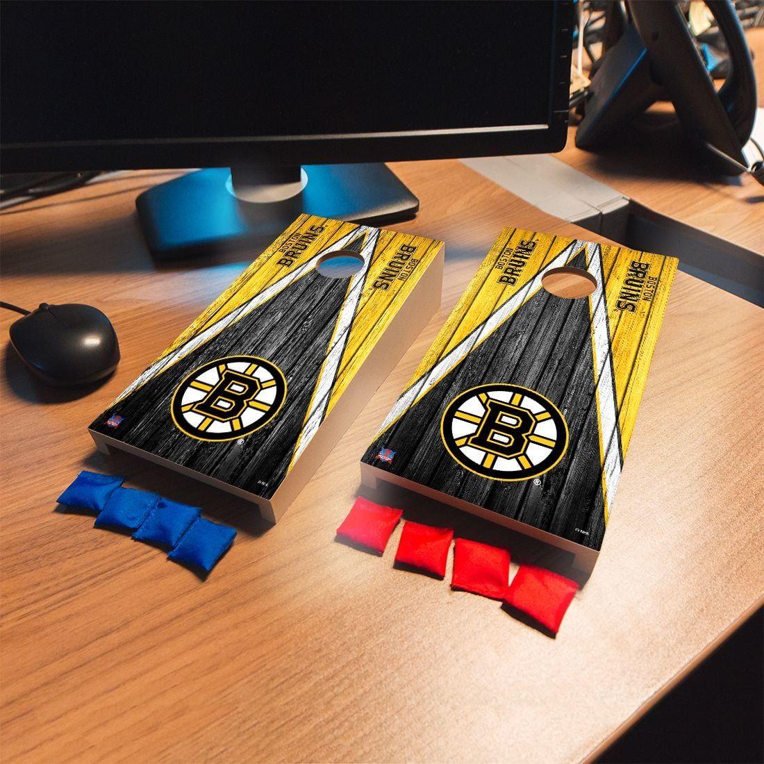 Boston Triangle Logo - Boston Bruins Desktop Cornhole Game Set Weathered Triangle Version