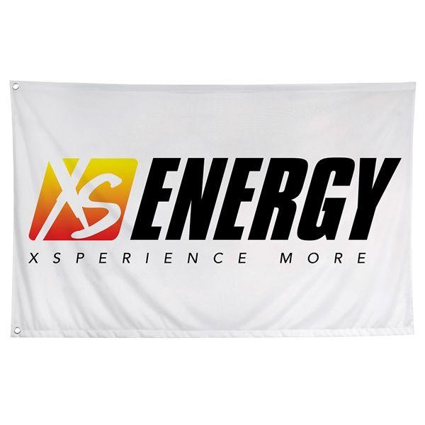XS Energy Logo - 2' x 3' XS® Energy Flag - White - XSGear