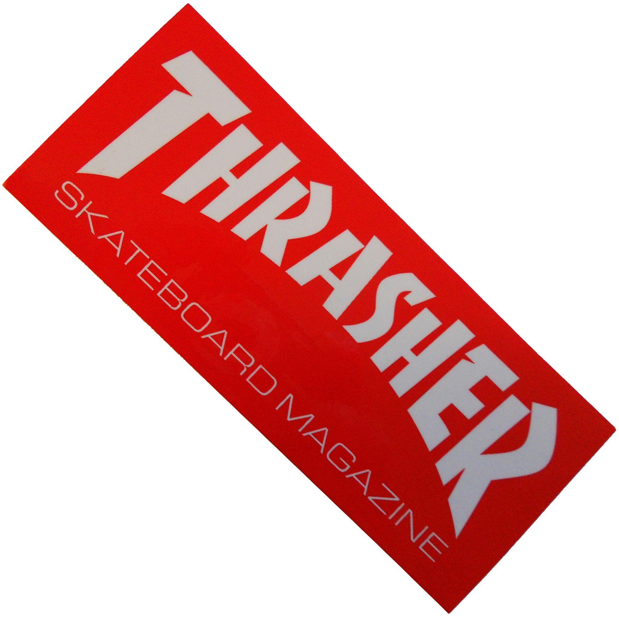 Large Red P Logo - THRASHER Skate Mag Logo Skateboard Sticker 24cm LARGE RED