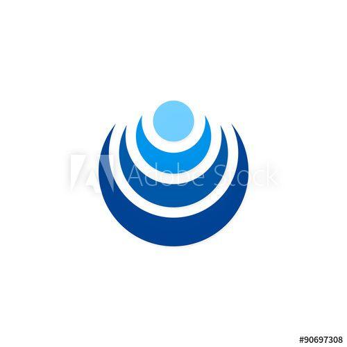 Blue Radar Logo - blue radar wifi signal abstract technology logo this stock